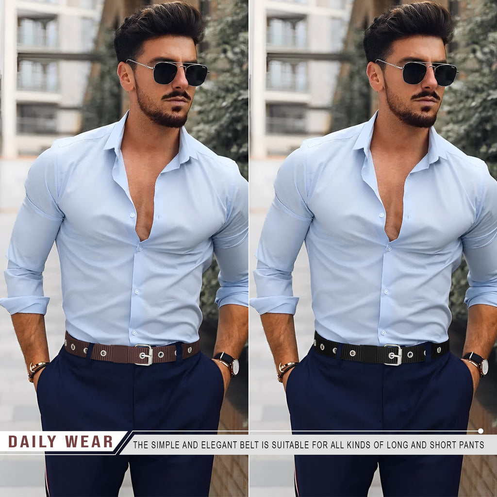 British Fashion Accessory 2PCS Men's Adjustable Buckle Belts ~5338
