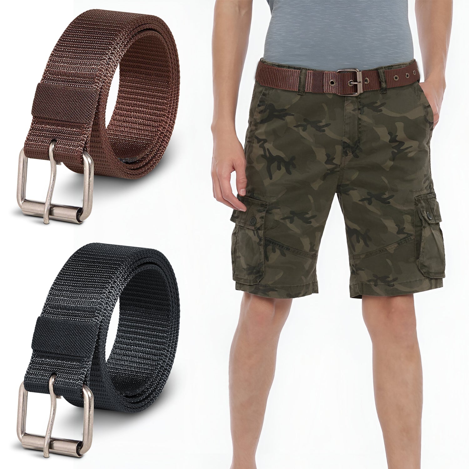 British Fashion Accessory 2PCS Men's Adjustable Buckle Belts ~5338