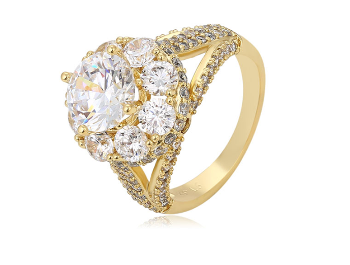 Leila Ring Plaqué Or élégant 14K