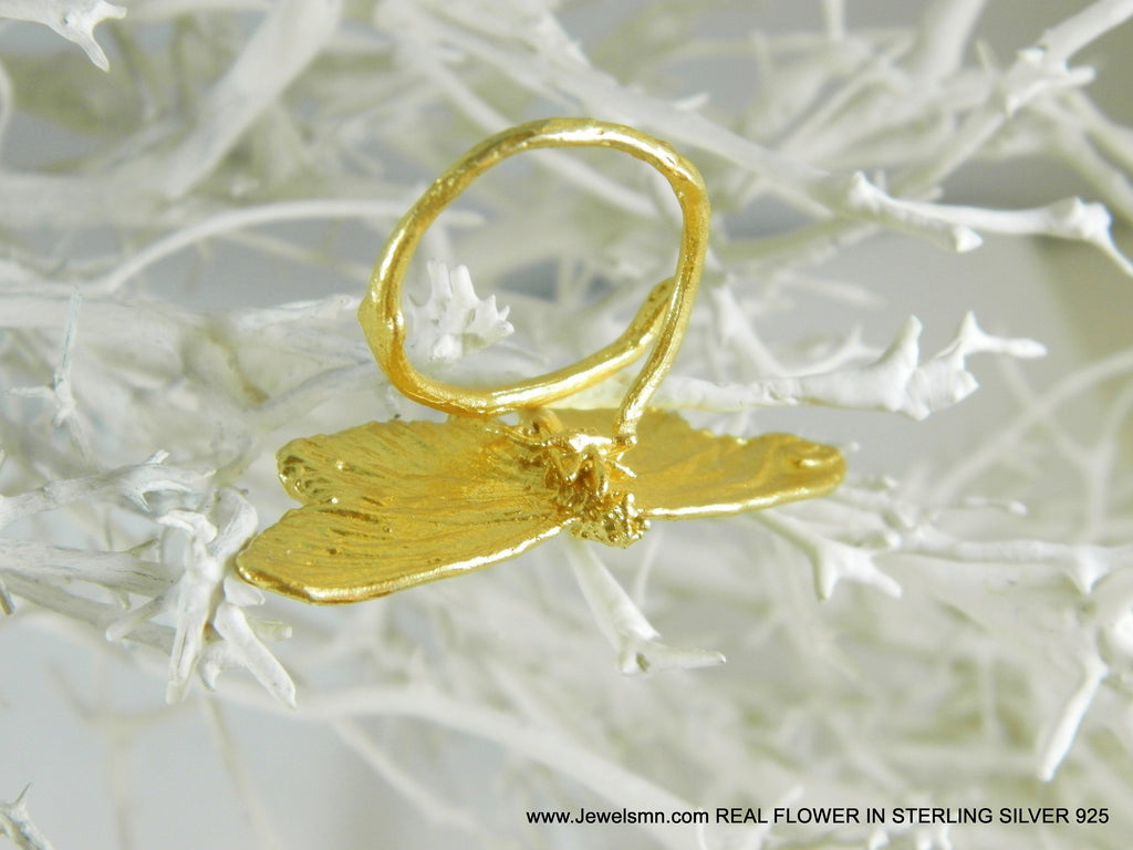 Butterfly Silver Ring, Handmade Nature Jewelry, Organic Nature Band, Gift for Endurance & Transformation, Sterling Silver 925